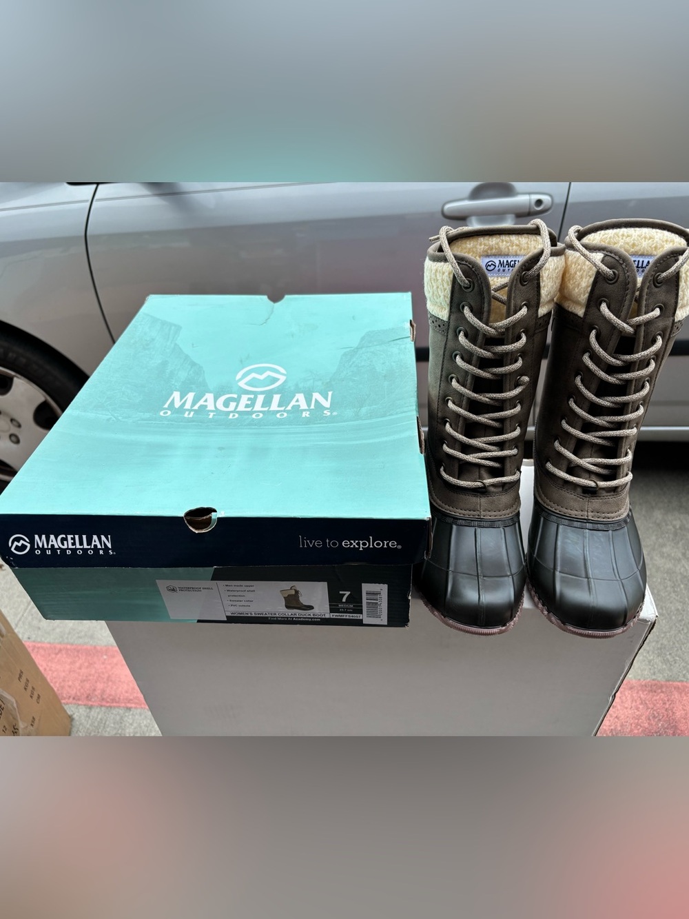 Magellan Outdoors Brown and Black Women's Lace-Up Winter Boots
